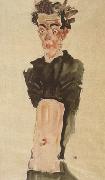 Egon Schiele, Self-Portrait with Bare Stomach (mnk12)